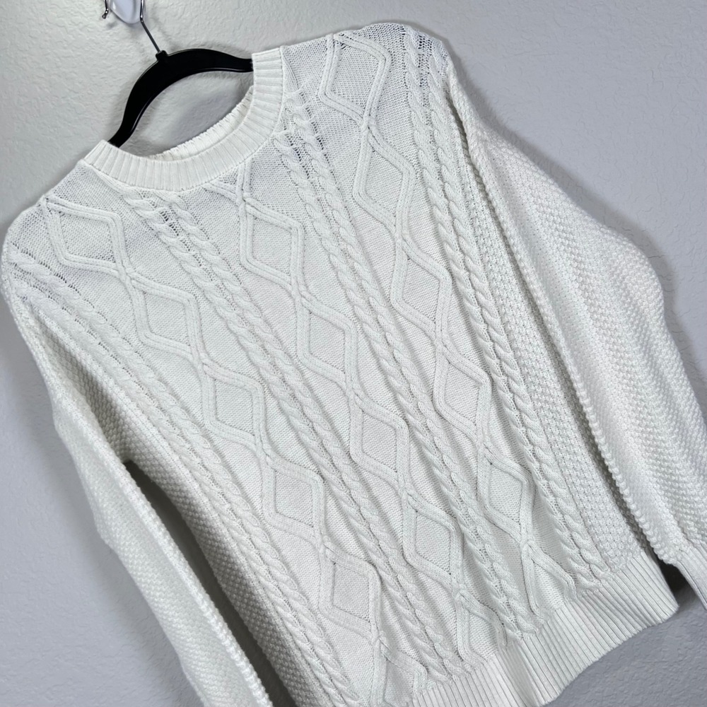 Hollister Cable Knit Sweater Diamond‎ Pattern cable knit Crew Neck Pullover XS